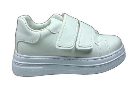 OrtopedikAL 1087 Kız Çocuk Beyaz Cırtlı Sneaker Spor Ayakkabı